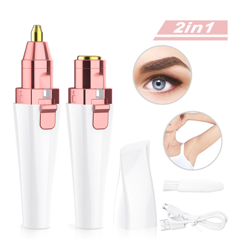 2-in-1 Mini Electric Eyebrow & Facial Hair Trimmer