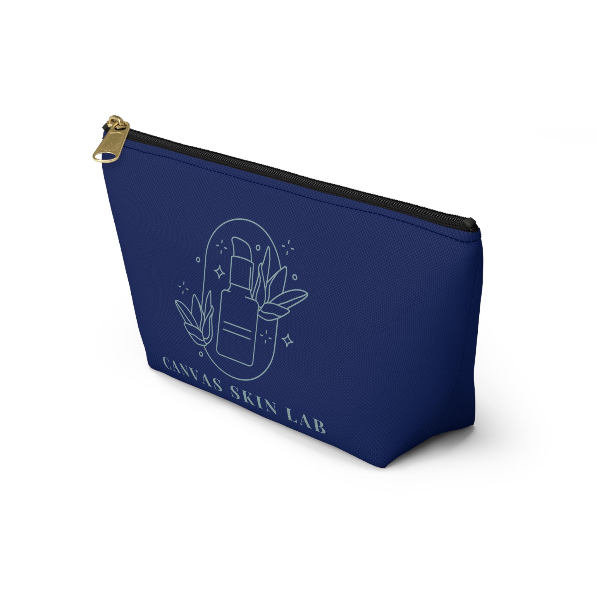 Canvas Skin Lab Cosmetic Pouch — Navy T‑Bottom Makeup Bag