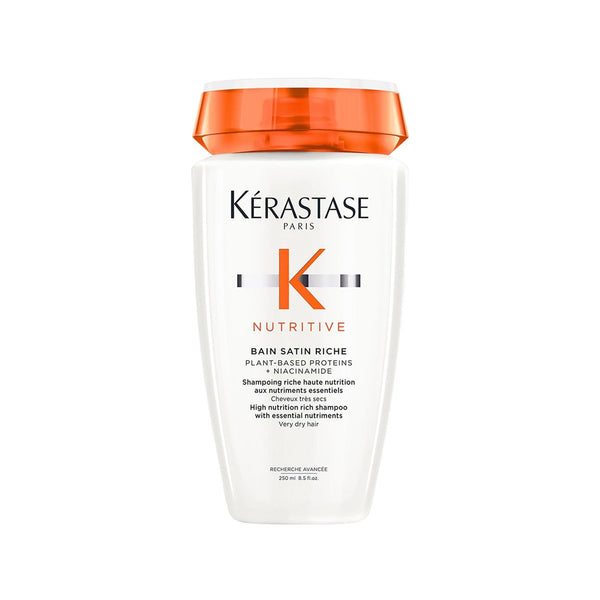Kerastase Nutritive Bain Satin Riche Moisturizing Shampoo for Dry Hair - 250ml, Luxurious Hydration & Repair