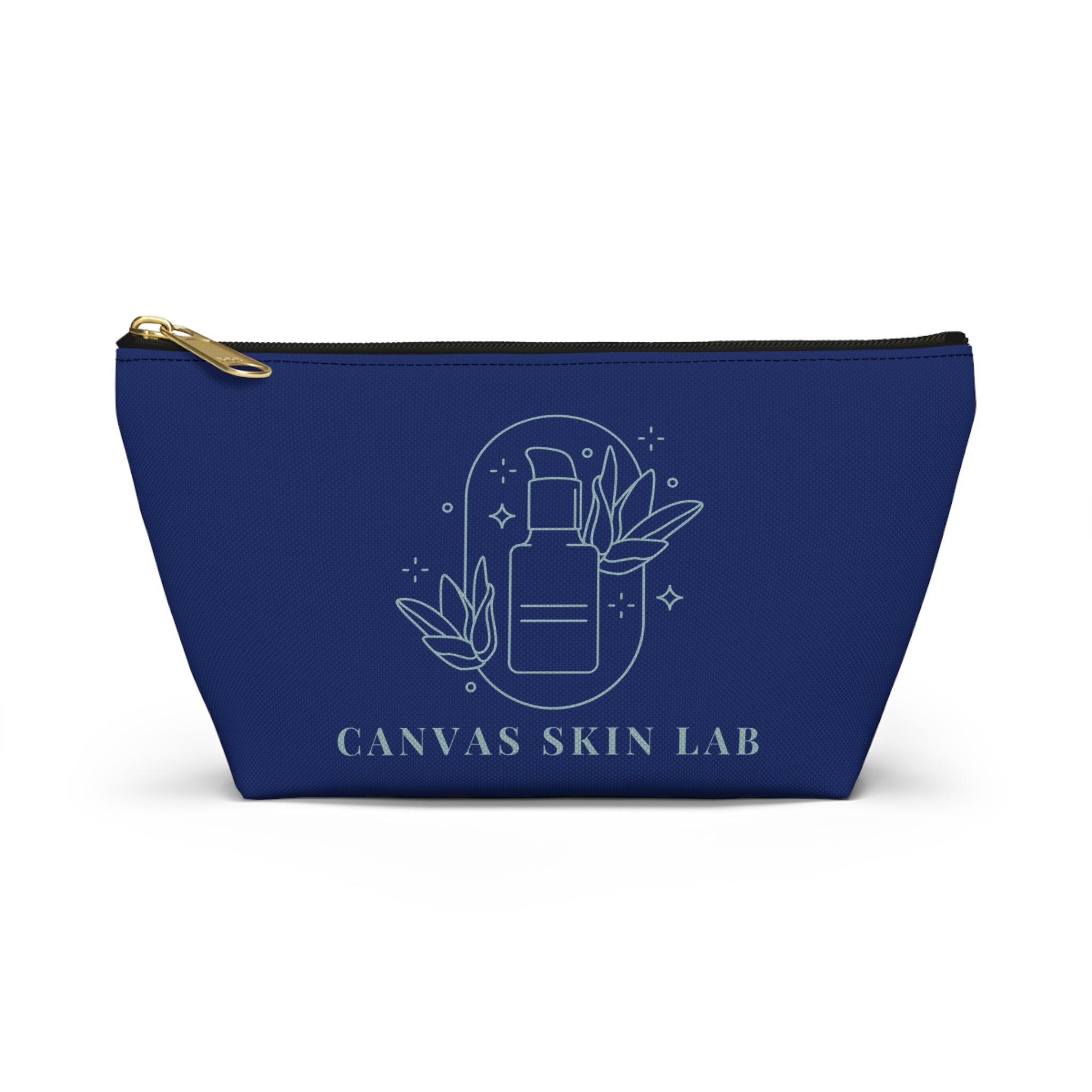 Canvas Skin Lab Cosmetic Pouch — Navy T‑Bottom Makeup Bag