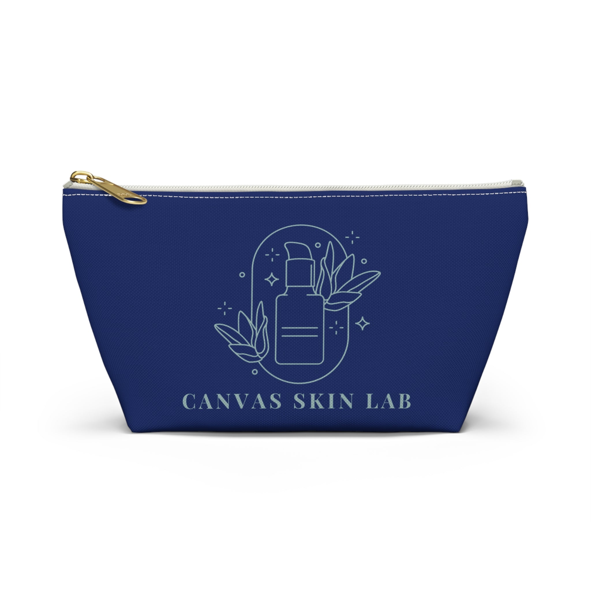 Canvas Skin Lab Cosmetic Pouch — Navy T‑Bottom Makeup Bag