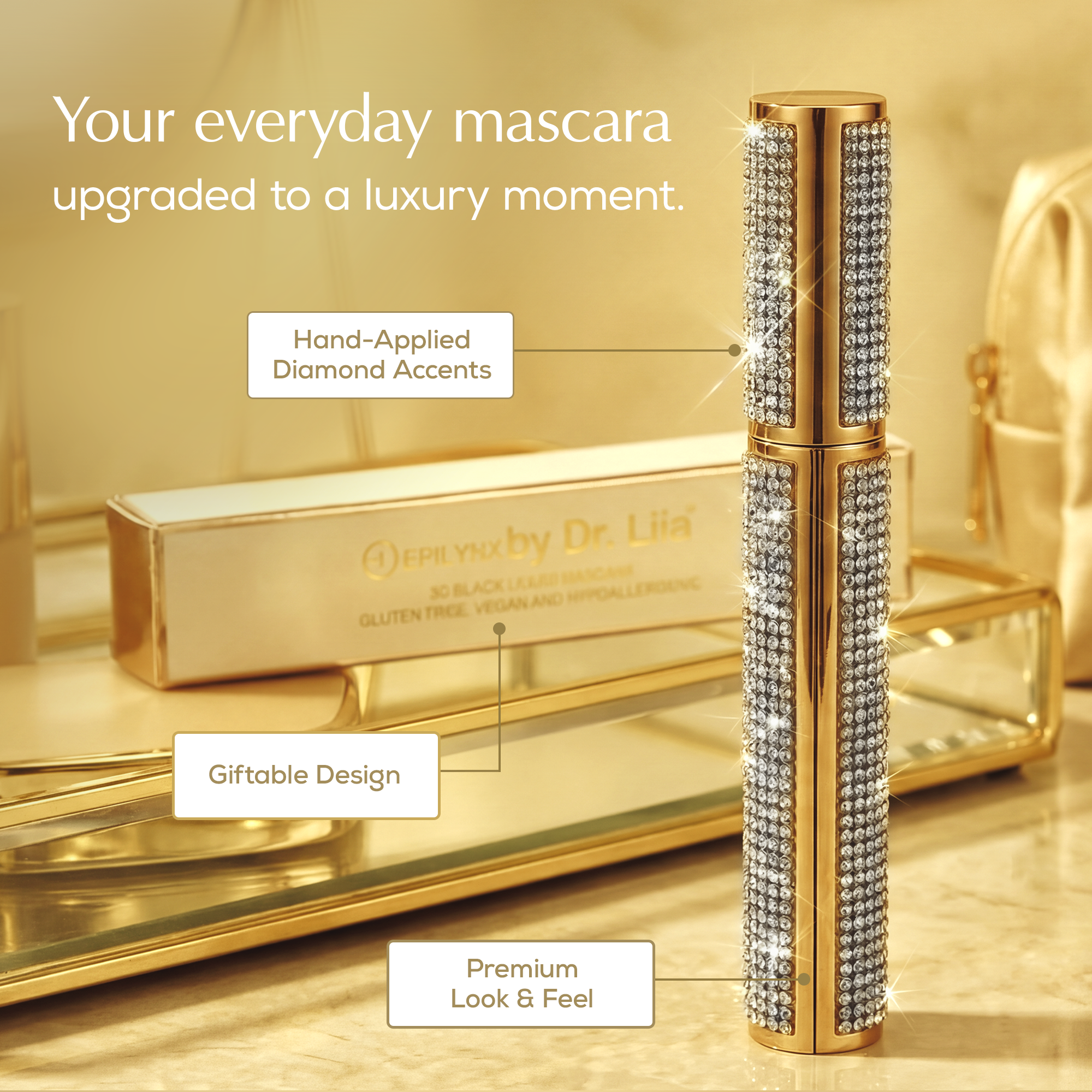 Hypoallergenic Mascara for Sensitive Eyes – Mega Volume for Thinning Lashes, Contact-Lens Safe